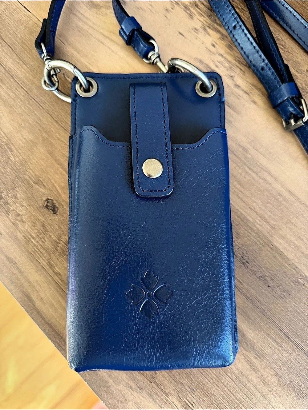 Patricia Nash Felicita Leather Phone Crossbody Blue